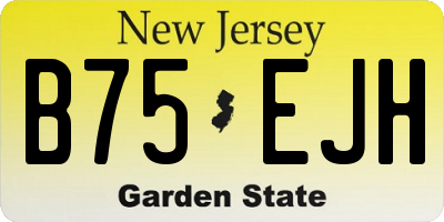 NJ license plate B75EJH