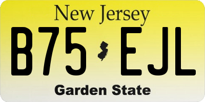 NJ license plate B75EJL