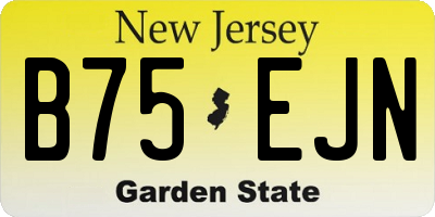 NJ license plate B75EJN