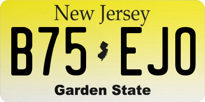 NJ license plate B75EJO
