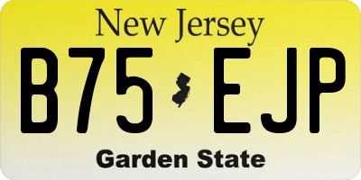 NJ license plate B75EJP