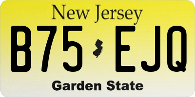 NJ license plate B75EJQ