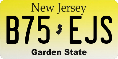 NJ license plate B75EJS