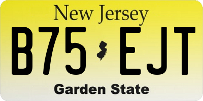 NJ license plate B75EJT