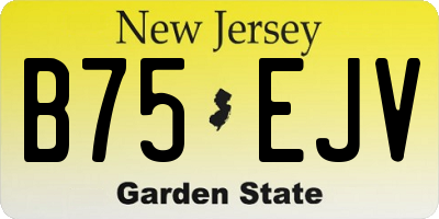 NJ license plate B75EJV