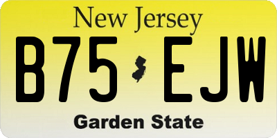 NJ license plate B75EJW