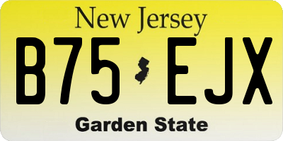 NJ license plate B75EJX