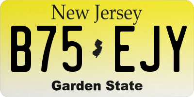NJ license plate B75EJY