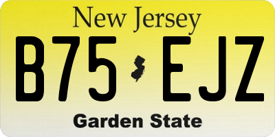 NJ license plate B75EJZ