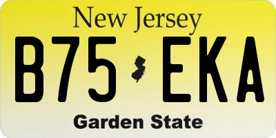 NJ license plate B75EKA