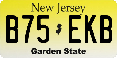 NJ license plate B75EKB