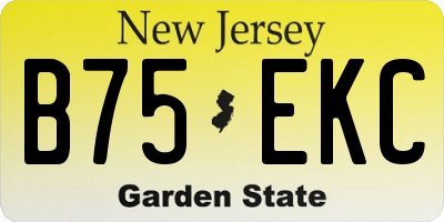 NJ license plate B75EKC