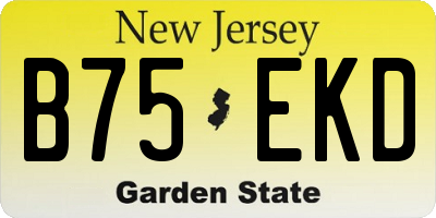 NJ license plate B75EKD