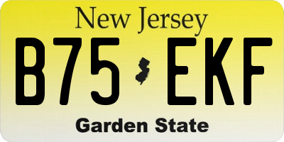 NJ license plate B75EKF