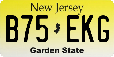 NJ license plate B75EKG