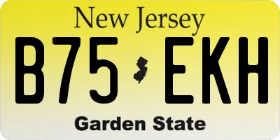 NJ license plate B75EKH
