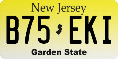 NJ license plate B75EKI