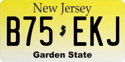 NJ license plate B75EKJ