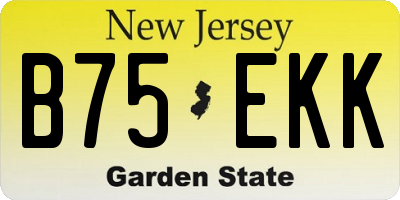 NJ license plate B75EKK
