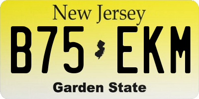 NJ license plate B75EKM