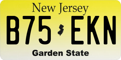 NJ license plate B75EKN