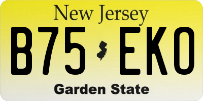 NJ license plate B75EKO