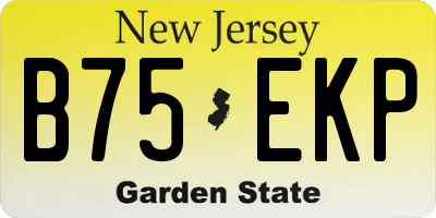 NJ license plate B75EKP