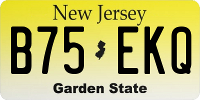NJ license plate B75EKQ