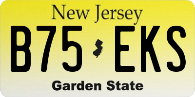 NJ license plate B75EKS