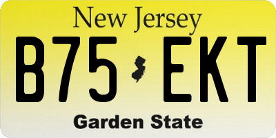 NJ license plate B75EKT