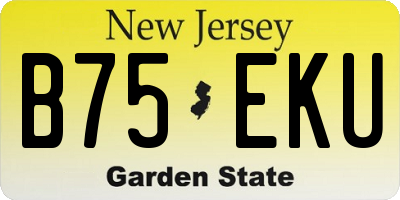 NJ license plate B75EKU