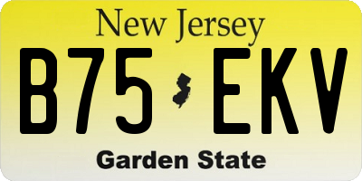 NJ license plate B75EKV