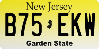 NJ license plate B75EKW