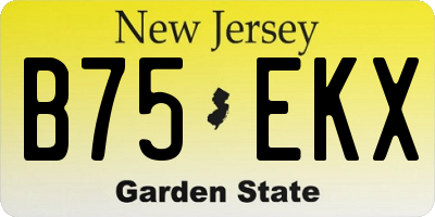 NJ license plate B75EKX