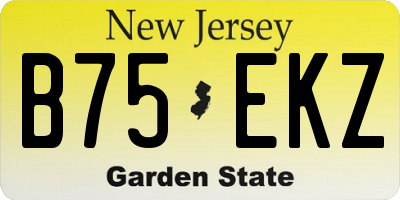 NJ license plate B75EKZ