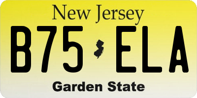 NJ license plate B75ELA