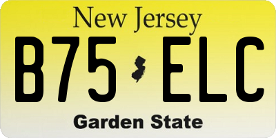 NJ license plate B75ELC