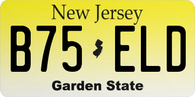 NJ license plate B75ELD