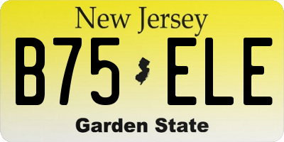 NJ license plate B75ELE