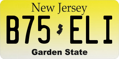 NJ license plate B75ELI