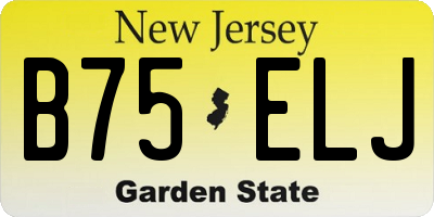 NJ license plate B75ELJ