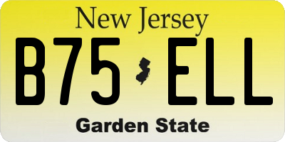 NJ license plate B75ELL