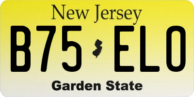 NJ license plate B75ELO