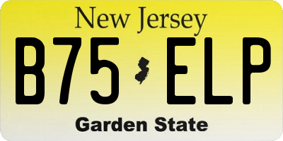 NJ license plate B75ELP
