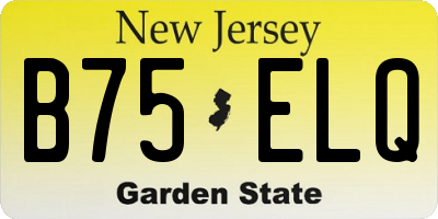 NJ license plate B75ELQ