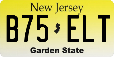 NJ license plate B75ELT