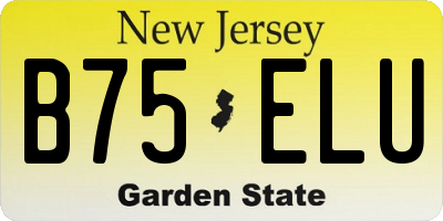 NJ license plate B75ELU