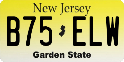 NJ license plate B75ELW