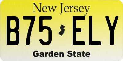 NJ license plate B75ELY