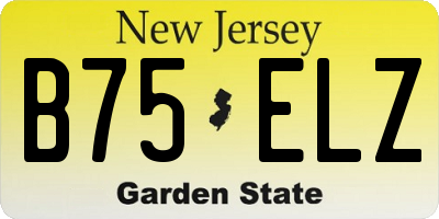 NJ license plate B75ELZ